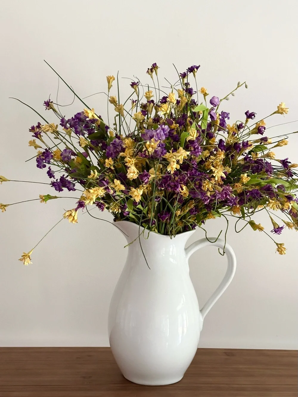 Wildflower Bouquet - Purple & Yellow Faux Floral Arrangement